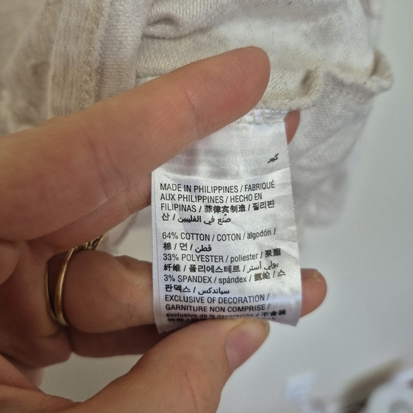 Style & Co Cream Textured Lace Trim Long Sleeve Boho Tunic – Size L - Picture 5 of 6